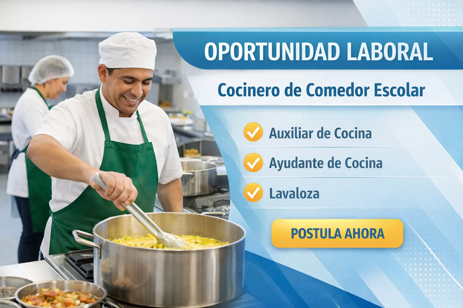 En este momento estás viendo Cocinero de Comedor Escolar
