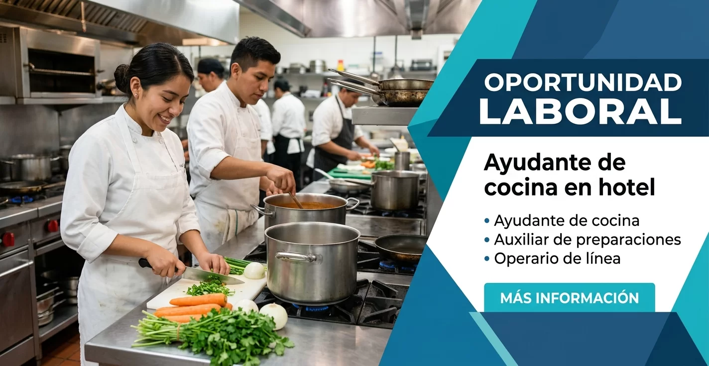 Lee más sobre el artículo Ayudante de cocina en hotel